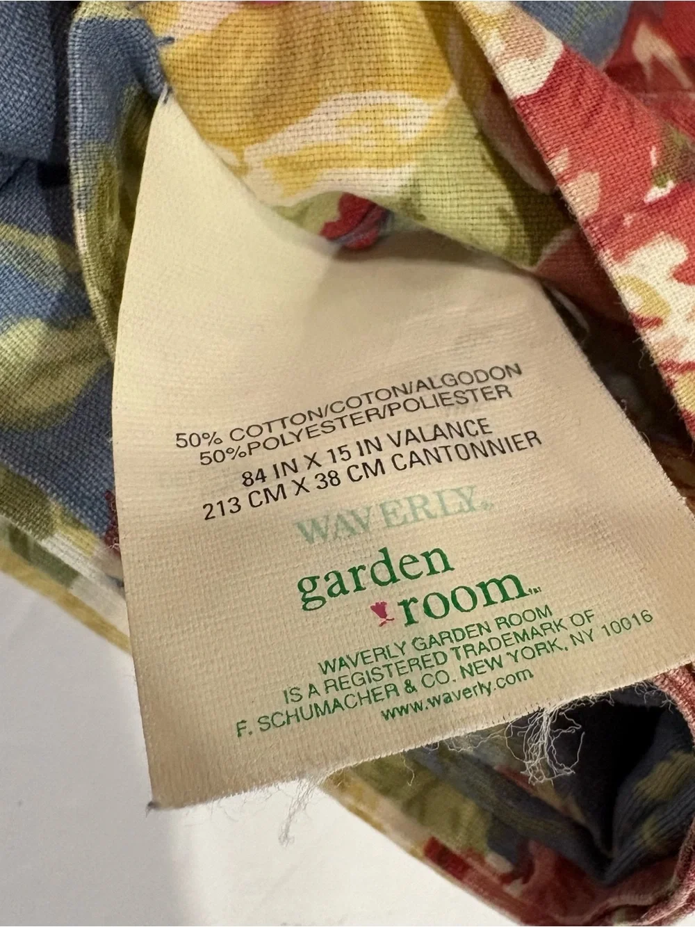 Waverly Garden Room Blue Floral Window Valance 84x 15” Valance Cottagecore